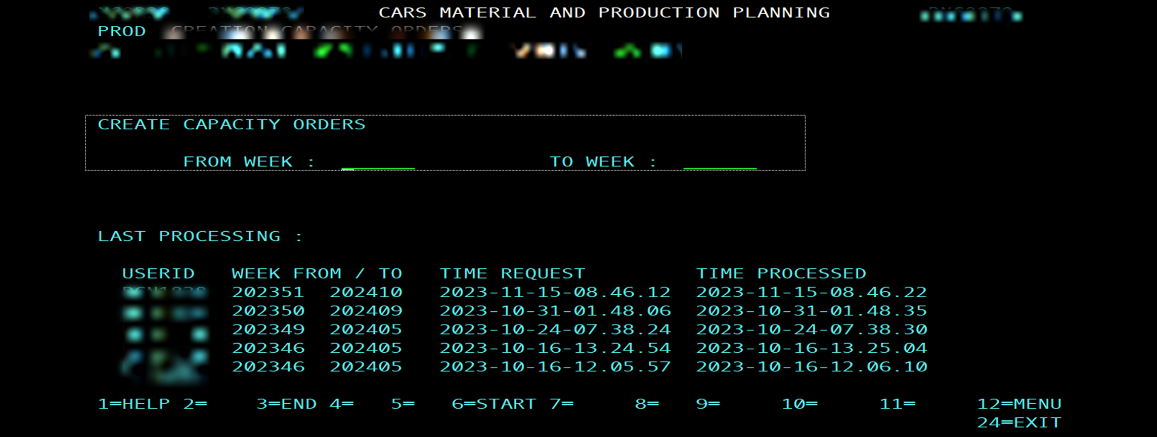 capacity orders old